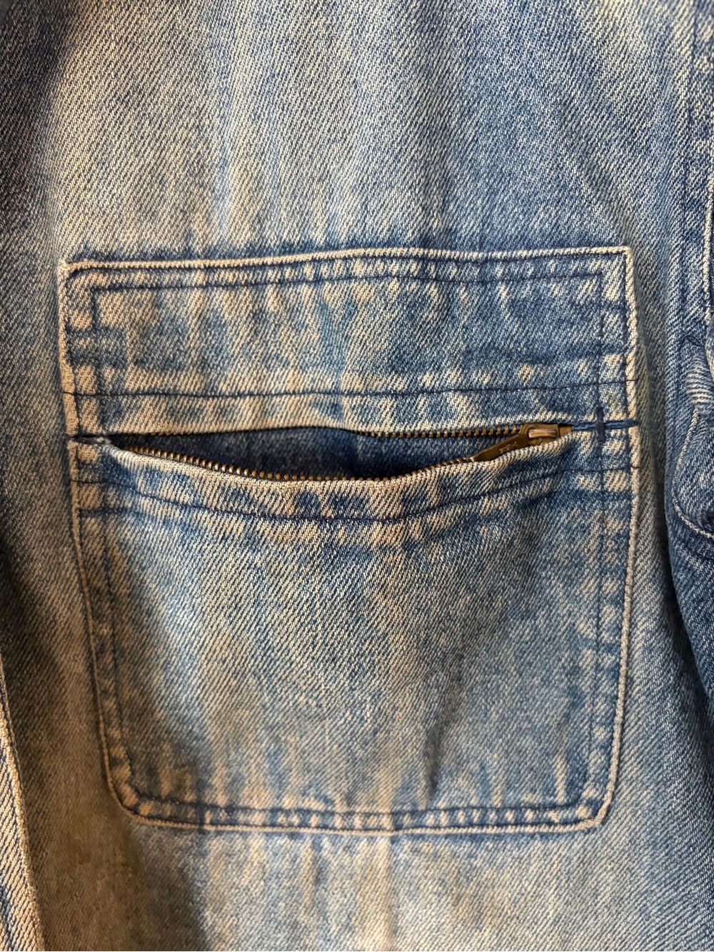 Vintage Denim Jean Chore Jacket Utility Coat Womens Large Blue Plaid fall grunge - Picture 9 of 16
